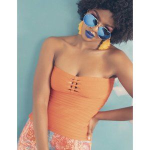 NWT Herve Leger Authentic Orange Strapless Top